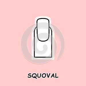 vector illustration nail shape squoval pink background