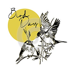 Vector illustration of the National Bird Day on a white background