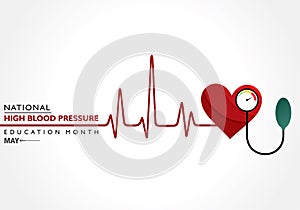 Vector Illustration of National High Blood pressure HBP Education Month is observed in May