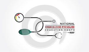 Vector Illustration of National High Blood pressure HBP Education Month is observed in May