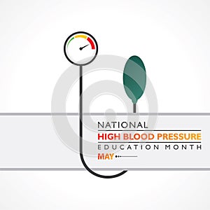 Vector Illustration of National High Blood pressure HBP Education Month is observed in May
