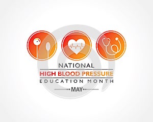 Vector Illustration of National High Blood pressure HBP Education Month is observed in May