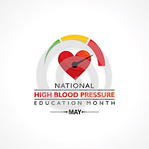 Vector Illustration of National High Blood pressure HBP Education Month is observed in May