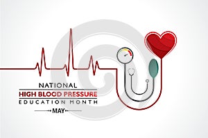 Vector Illustration of National High Blood pressure (HBP) education month is observed in May