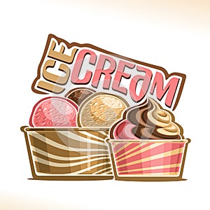 Vector illustration of natural Ice Cream