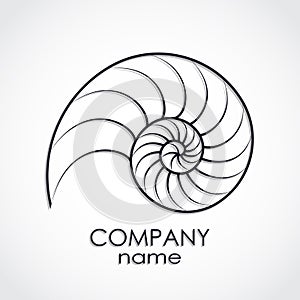 Nautilus shell spiral shape logo photo