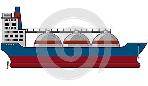 Vector illustration of the nave of the tanker carrying liquefied gas