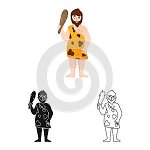 Vector illustration of neanderthal and man icon. Set of neanderthal and prehistoric stock symbol for web.