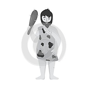 Vector illustration of neanderthal and man sign. Set of neanderthal and prehistoric vector icon for stock.