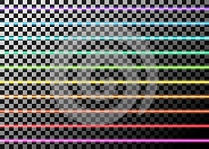 Vector illustration of neon grid, on transparent background.