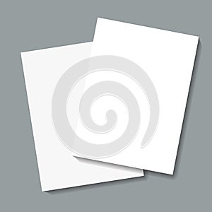 Vector illustration of note sheets on grey background