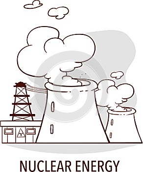 vector illustration of a Nuclear energy industrial concept