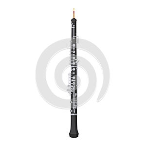 Vector illustration of an oboe isolated on white background