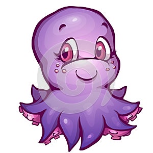 Vector illustration of octopus in cartoon style
