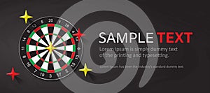 vector illustration off archery target board banner in black background , marketing, business goal.