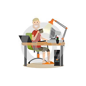 Internet people flat vector illustration