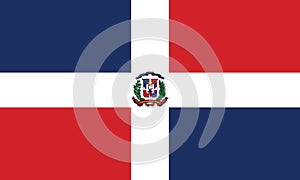 Vector illustration of the official flag of the Dominican Republic. The national flag of Dominican Republic flag