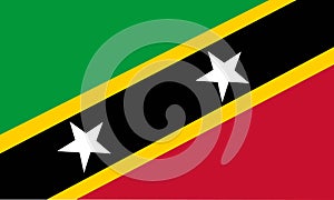 Vector illustration of the official flag of Saint Kitts and Nevis. The national flag of Saint Kitts and Nevis
