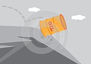 Vector illustration of a oil barrel going down hill