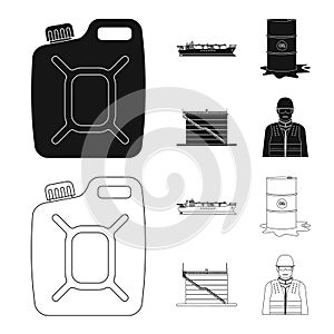 Vector illustration of oil and gas logo. Collection of oil and petrol stock symbol for web.