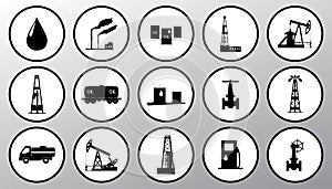 Vector illustration the oil and petroleum icon set.