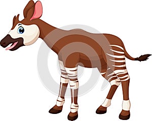 Vector illustration of okapi cartoon photo