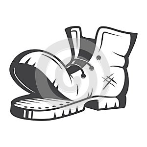 Vector illustration of old boot