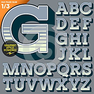 Vector illustration of an old fashioned alphabet