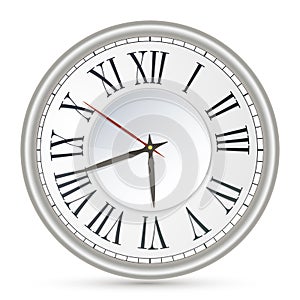 Vector illustration of old-fashioned clock with Roman numerals