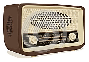 Vector illustration of an old radio receiver