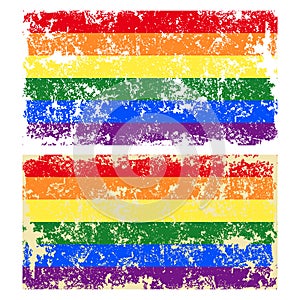 Vector illustration of old scratched LGBT flag