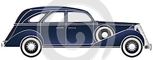 Vector illustration of old vintage car.