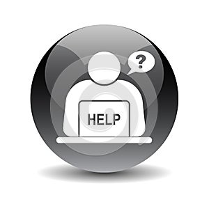 Online help support button black