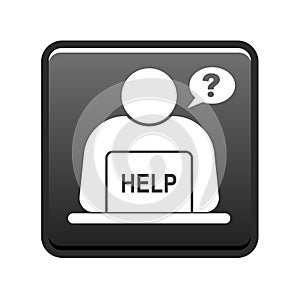 Online help support button black