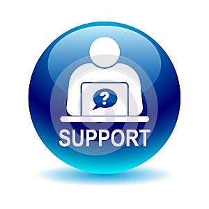 Online support button blue