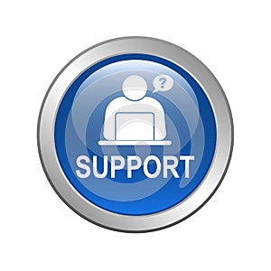 Online support button blue