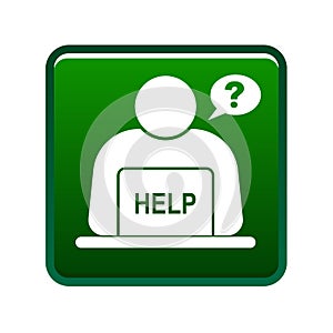 Online support button green