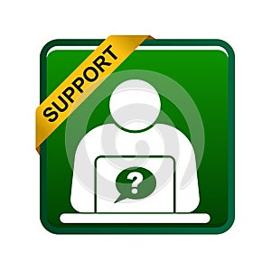 Online support button green