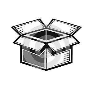 Vector illustration of an open cardboard box