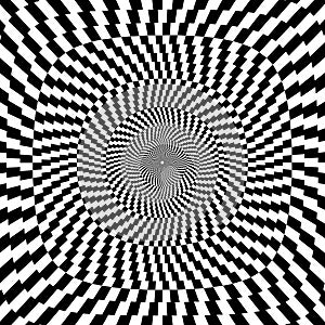 Vector illustration of optical illusion black and white background