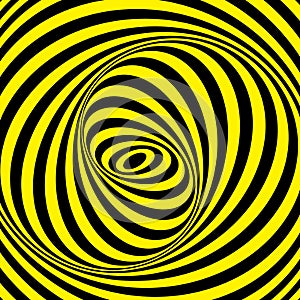Vector illustration optical illusion black and yellow pattern
