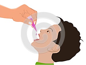 Vector Illustration of Oral Vaccination