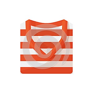 Vector illustration with orange and white striped t-shirt folded.