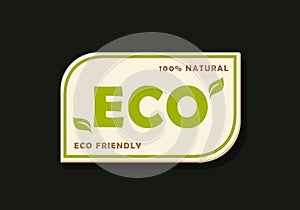 Vector illustration of organic natural label design