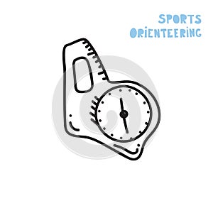 Vector illustration of orienteering compass