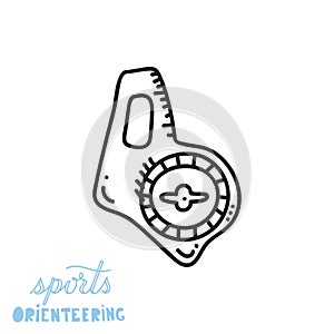 Vector illustration of orienteering compass