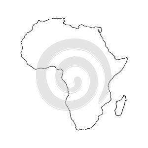 Vector illustration of outline Africa map. Vector map