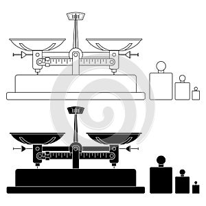 Vector illustration outline of balance