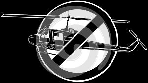 vector illustration of outline Helicopter design art