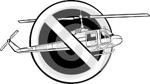 vector illustration of outline Helicopter design art
